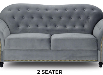 Chesterfield Sofa Fabric Gray Sofas Living room Couch Seat Cushion Furniture