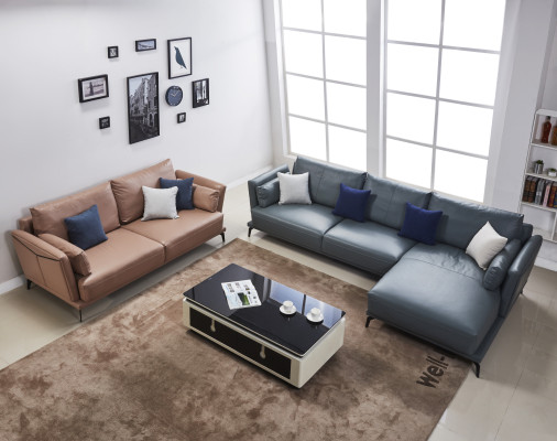 Designer Sofa Couch Suite Corner sofa with Stool Upholstery Living landscape