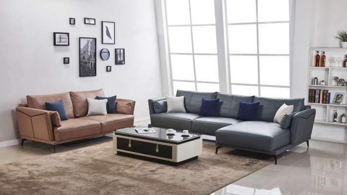 Designer Sofa Couch Suite Corner sofa with Stool Upholstery Living landscape