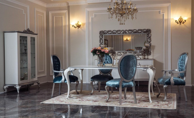 Turkis Gray Chair Chesterfield Wood Chairs Armrest Dining room Furniture