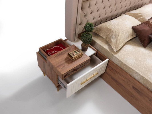 Bed Upholstery Design Luxury Double Hotel Chesterfield Wood Furniture new