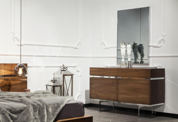 Modern stylish chest of drawers on steel legs for the living room