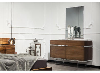 Modern stylish chest of drawers on steel legs for the living room