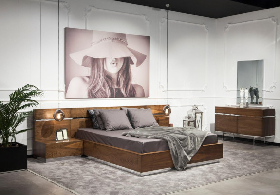 Modern stylish chest of drawers on steel legs for the living room