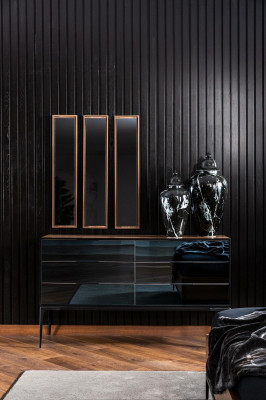 Chest of drawers Practical for the bedroom Black with storage space 139cm sideboard
