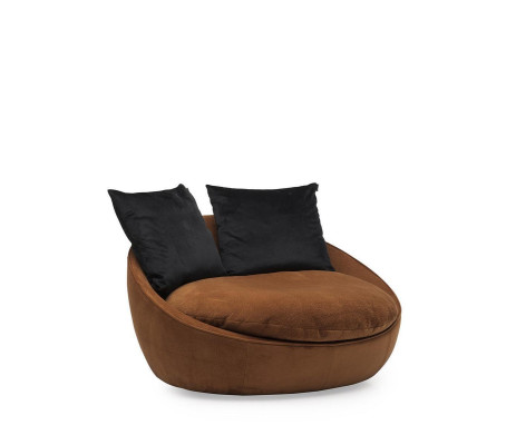 Round Armchair Relax Chair Upholstery Single Seater Couch Furniture Padded Round