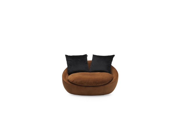Round Armchair Relax Chair Upholstery Single Seater Couch Furniture Padded Round