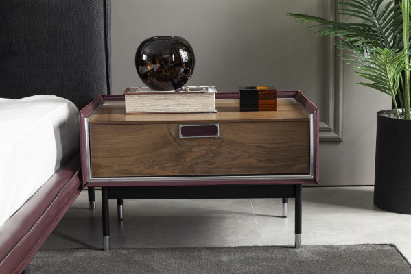 Luxury Bedside table Brown Bedroom Bedside tables Loft Modern Console