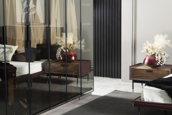Luxury Bedside table Brown Bedroom Bedside tables Loft Modern Console