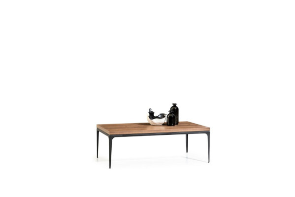 Stylish modern rectangular coffee table on black legs
