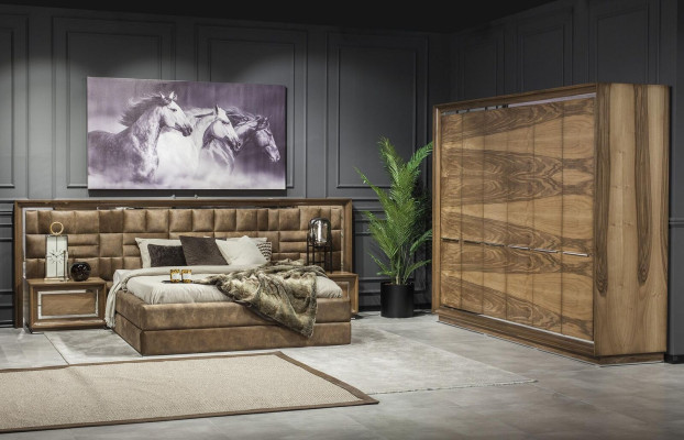 Luxury Bedside table Side table Bedroom Bedside tables Brown Loft Modern