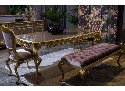 Dining room Set Dining table Classic r Real Wood Luxury 4-piece Chair Suite Group