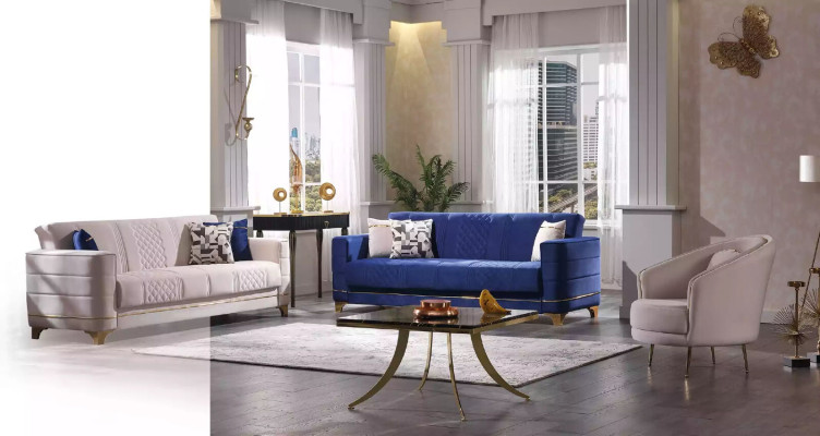 Designer Sofa set 3+3+1 Seater Sofa Fabric Suite Upholstery Set Modern