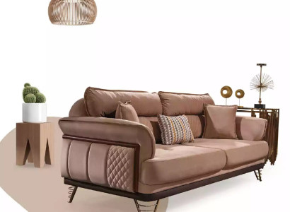 Beige three-seater luxury sofa modern living room couches 3-seater style