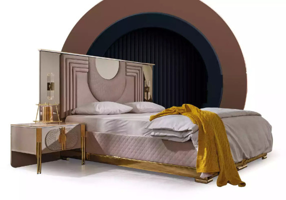 Bedroom Suite Bed 2x Bedside tables Bed frame Hotel bed 3 pieces