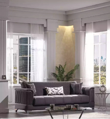 Gray Sofa Luxury 3-Seater Couch Living room Furniture Upholstery Couches Sofas