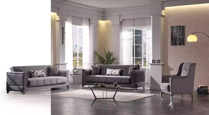 Gray Sofa Luxury 3-Seater Couch Living room Furniture Upholstery Couches Sofas