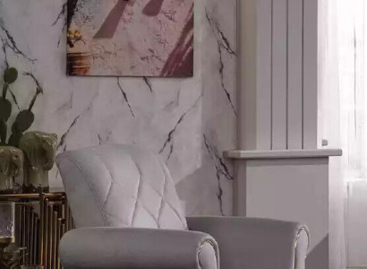 White Designer Armchair Single Seater Comfort Armchair Living room armchair