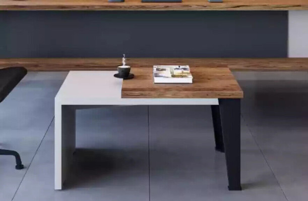 Modern two-tone coffee table luxury side table office wooden furniture