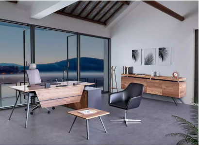 Desk Coffee table Sideboard Office Study room Brown Modern Wood