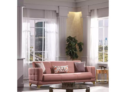 Pink three-seater sofa 3-seater couch living room seating furniture designer sofas