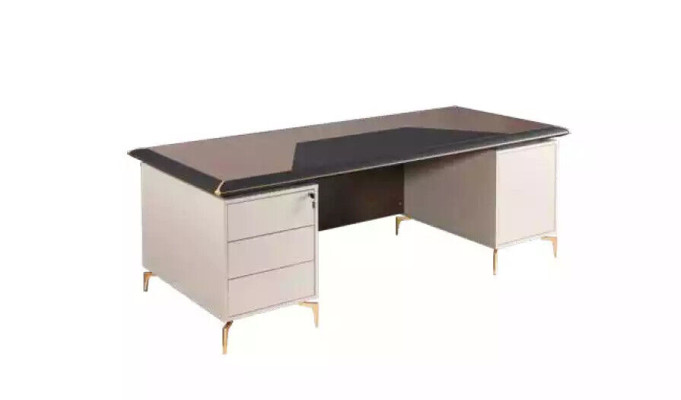 Office furniture Chef Desk Stainless Steel Feet Table with Drawers Wooden Furniture
