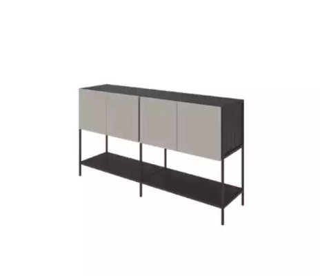 Office Bookshelf Wood Study room Shelf Furniture Gray Wood Metal