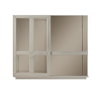 Suite Bedroom Double bed Bed Bedside tables 4pcs Gray Wardrobe