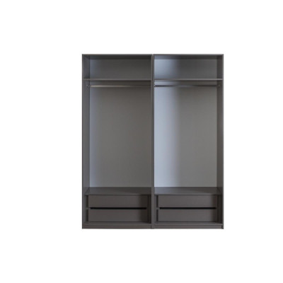 Double bed Complete e Bedroom Bed 4pcs Gray Bedside tables Wardrobe