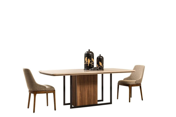 Dining set Complete e Dining room Dining table Chairs 7-piece beige dinette set
