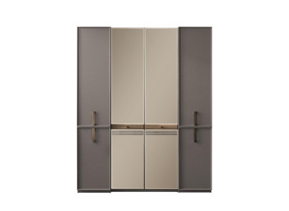 Wardrobe Bedroom Cabinet Wardrobe Wooden Cabinet Gray Mirror