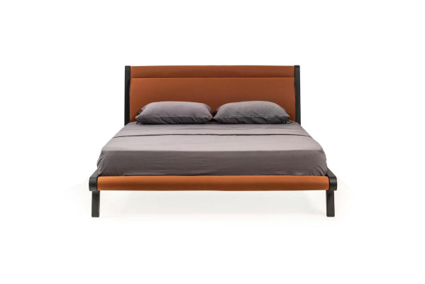 Double bed Bed Bed Frame Orange Bedroom Bed Bedroom Wood