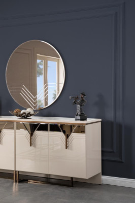 Sideboard Sideboard with Mirror Wooden Cabinet Chest of drawers Wardrobe Wood White