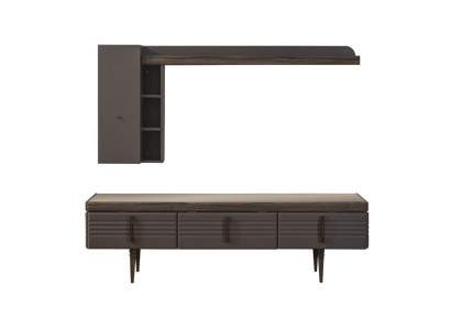 Wall unit sideboard TV cabinet lowboard shelves TV stand wardrobe wood grey