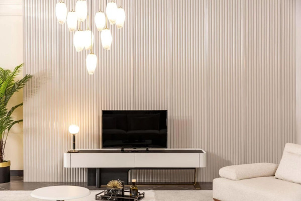 Sideboard TV cabinet Lowboard TV stand Wardrobe Wood White Living room Modern