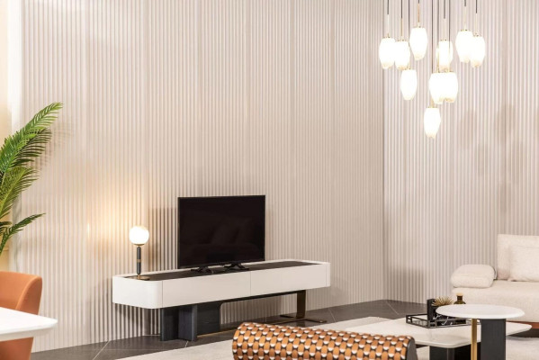 Sideboard TV cabinet Lowboard TV stand Wardrobe Wood White Living room Modern
