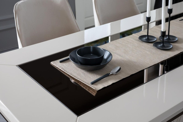 Luxury Dining table Dining room table Table Dining room Modern Wood White 200cm