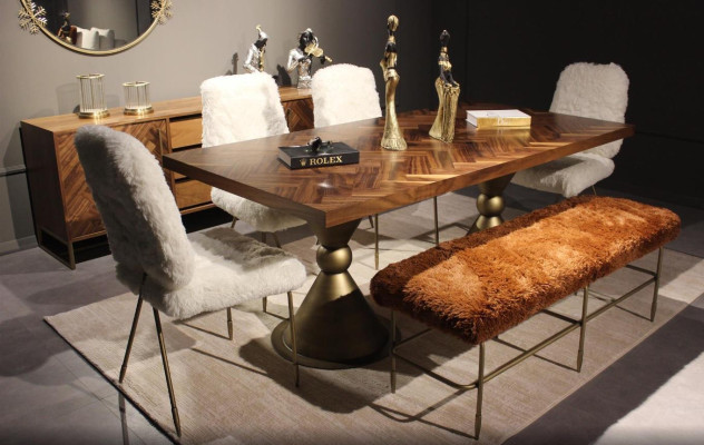 Dining room Set Dining table 4x Chairs Bench seat Modern Set Luxury Dining set