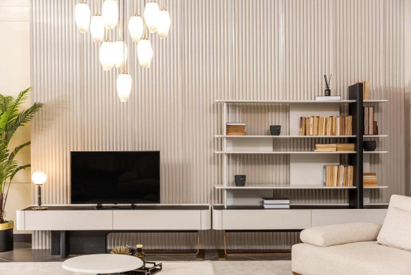 Wall unit sideboard TV cabinet lowboard shelves TV stand wardrobe wood white