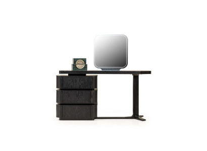 Dressing table with Mirror Console table Dressing table Wood Black Set