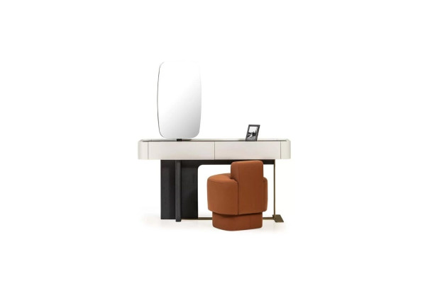 Suite Console table Stool Dressing table Dressing table Wood White Orange