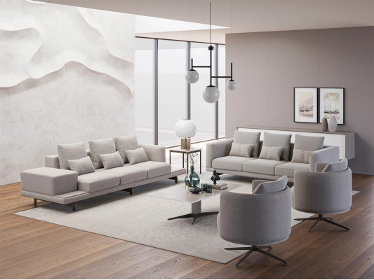 Complete set 6 pieces 2x sofa three-seater new 2x armchair luxury living room coffee table