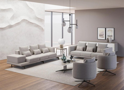 Complete set 6 pieces 2x sofa three-seater new 2x armchair luxury living room coffee table