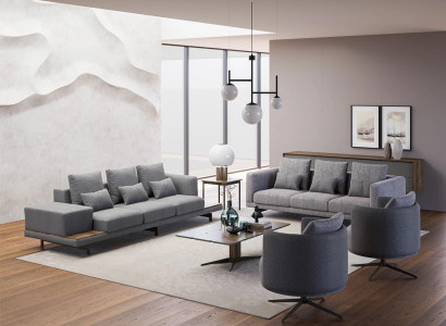 Design sofa set 2x sofa three-seater set armchair couch modern luxury new upholstery
