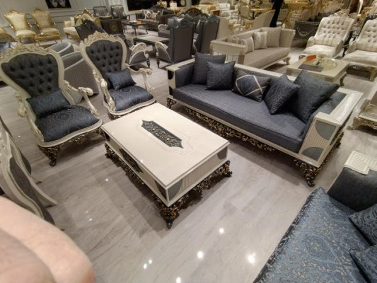 Modern 4-piece living room set, stylish 2x sofas, designer armchair new