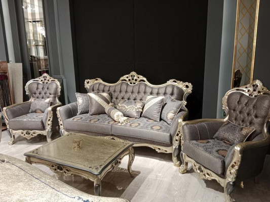 Designer Living room set Sofa set set Sofa set 3+3+1+1 2x Sofas 2x Armchair