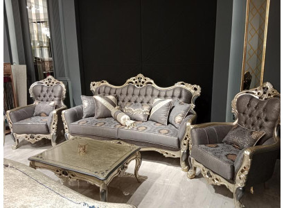 Designer Living room set Sofa set set Sofa set 3+3+1+1 2x Sofas 2x Armchair