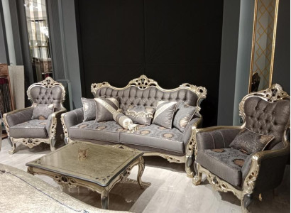 Designer Living room set Sofa set set Sofa set 3+3+1+1 2x Sofas 2x Armchair