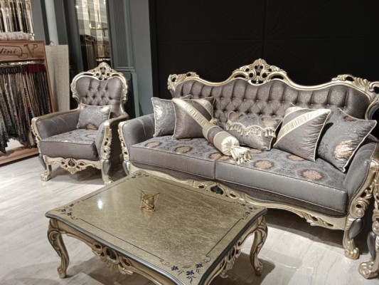 Designer Living room set Sofa set set Sofa set 3+3+1+1 2x Sofas 2x Armchair
