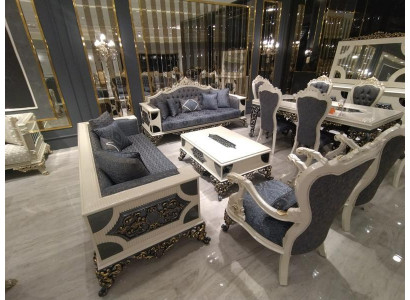 Designer Living room Set 2x Sofas, Stylish Armchair Luxury Living room Set
